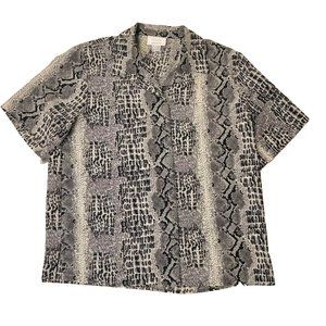Women's Voir Collection Snake Skin Print Button Down Blouse Sz 16W